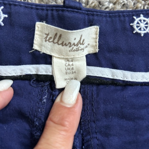 Telluride Clothing women’s nautical print shorts size 4 - Picture 3 of 6